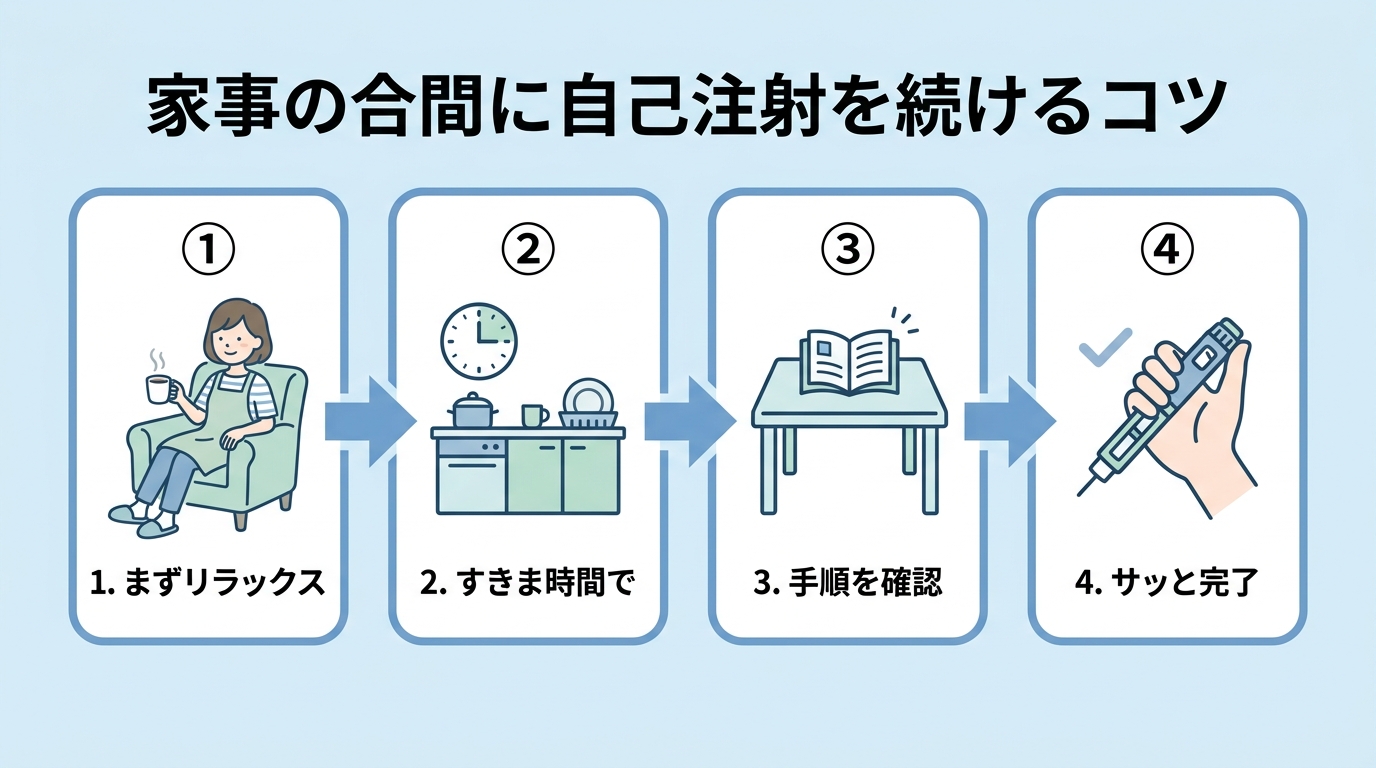 マンジャロ自己注射を続けるコツ主婦のレビュー