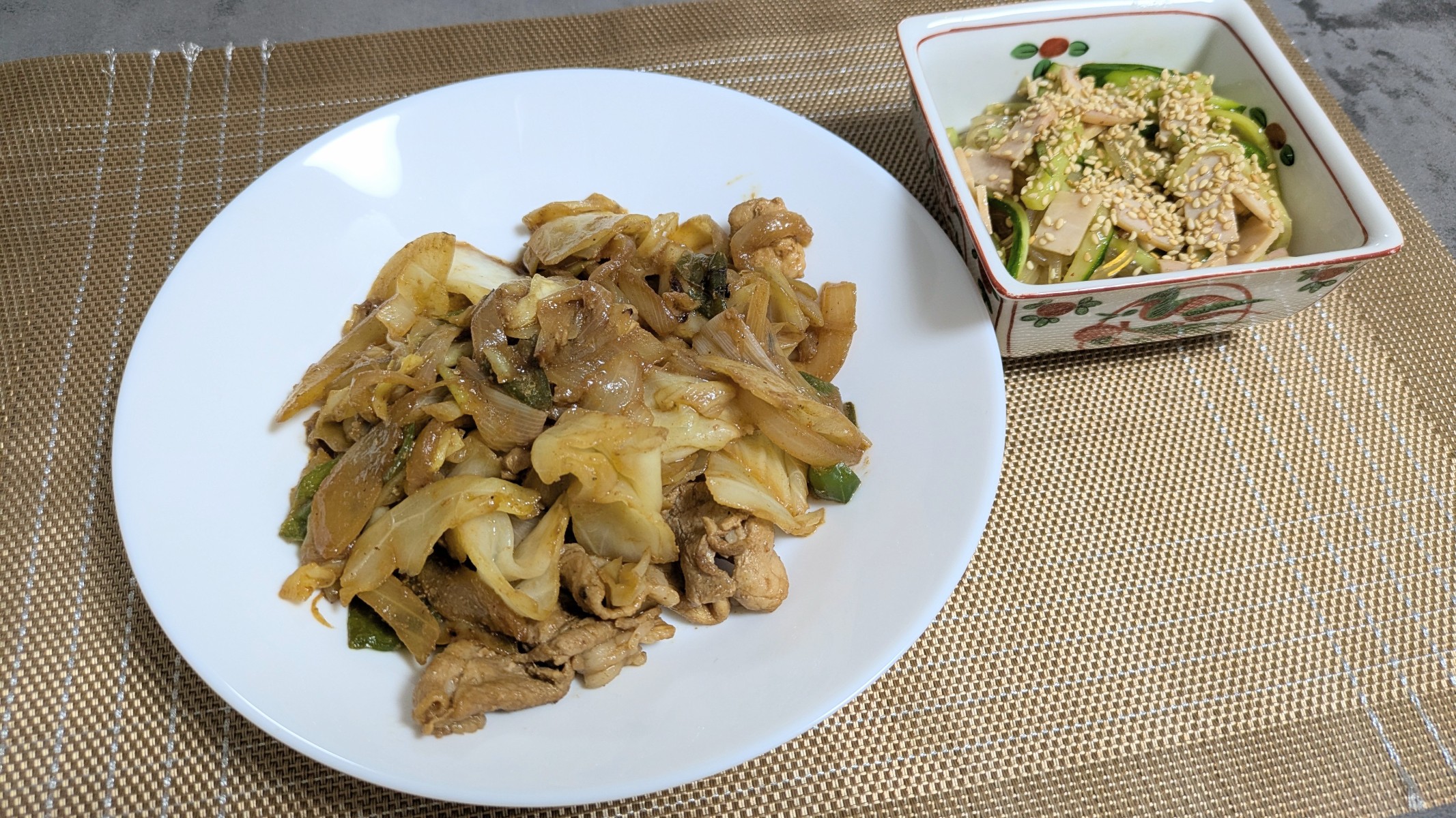 マンジャロダイエット ヨシケイ 回鍋肉 ハムと春雨の中華サラダ 完成