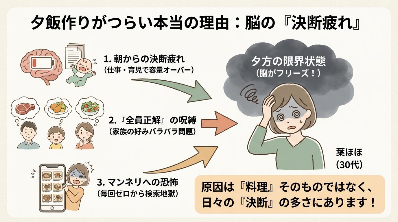 夕飯作りがつらい本当の理由：決断疲れ