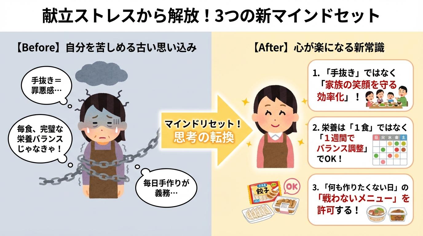 献立ストレスから解放!3つの新マインドセット