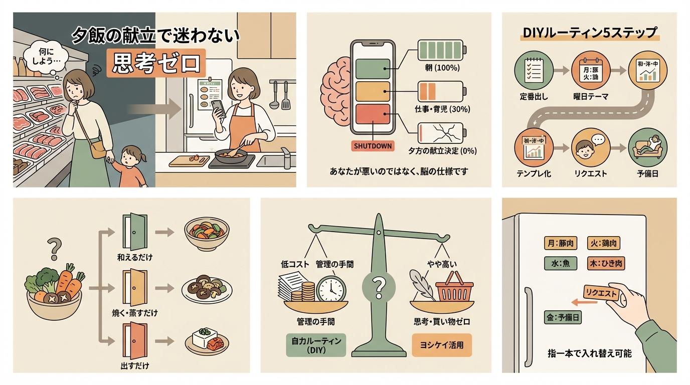 夕飯の献立で迷わないルーティン：思考ゼロへのまとめ